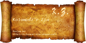 Kolompár Zia névjegykártya